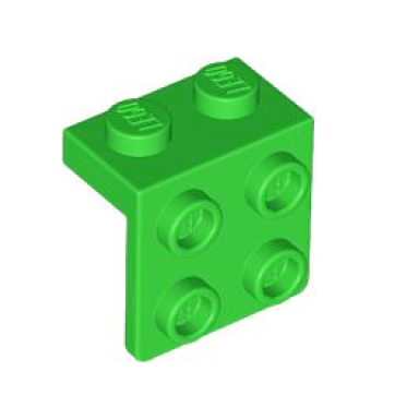bright green bracket 1 x 2 - 2 x 2