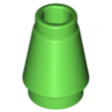 bright green cone 1 x 1 with top groove