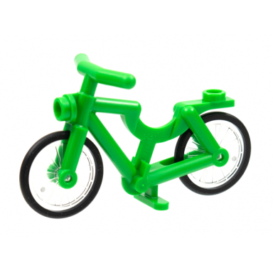 bright green bicycle with trans-clear wheels with molded black hard rubber tires 4719 92851pb01