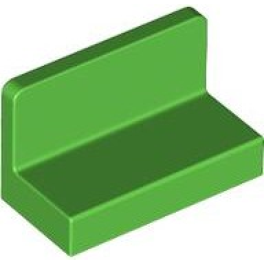 bright green panel 1 x 2 x 1 with rounded corners