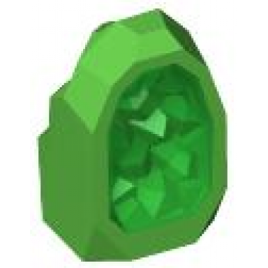 bright green rock 1 x 1 geode with molded trans-green crystals pattern