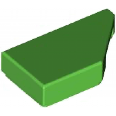 bright green tile modified 1 x 2 wedge right