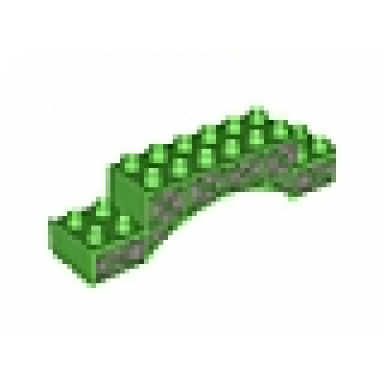 bright green duplo brick 2 x 10 x 2 arch with girder pattern