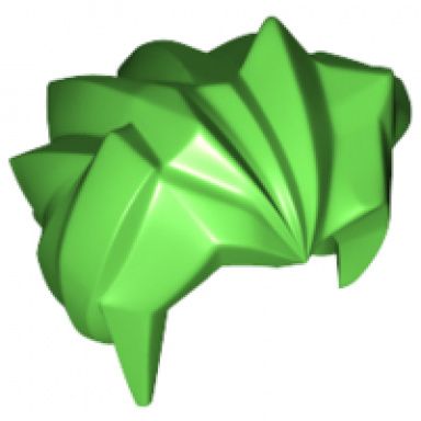 bright green minifigure hair angular swept back - flexible rubber