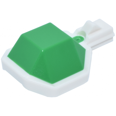 bright green projectile shell 2 x 2 with molded white bottom and launch attachment pattern