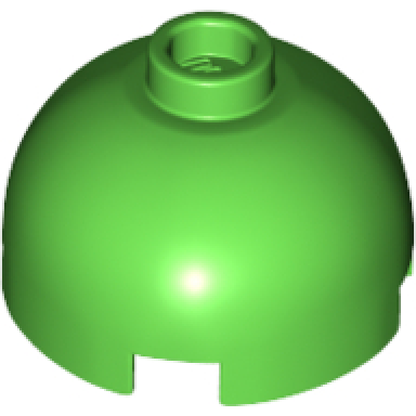 bright green brick round 2 x 2 dome top