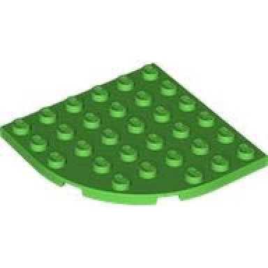 bright green plate round corner 6 x 6