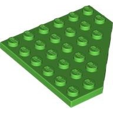 bright green wedge plate 6 x 6 cut corner