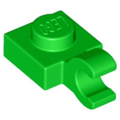 bright green plate modified 1 x 1 with open o clip horizontal grip