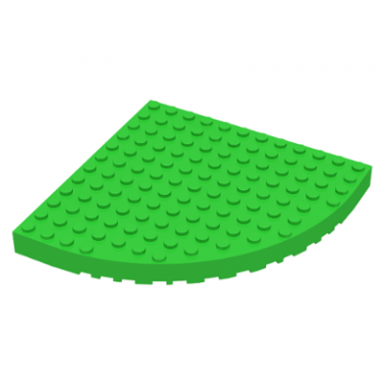 bright green brick round corner 12 x 12