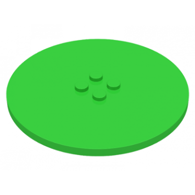 bright green tile round 8 x 8 with 4 studs in center
