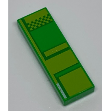 bright green tile 1 x 3 with pixelated pipe pattern