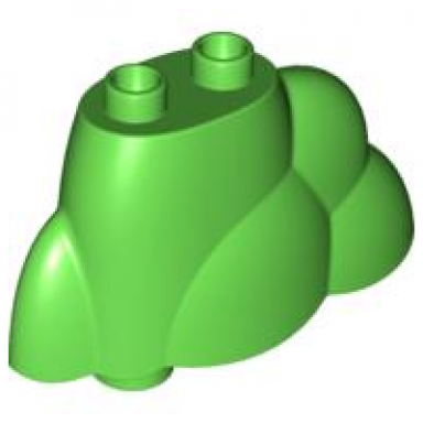 bright green duplo plant bush tree top rock pile with 2 studs