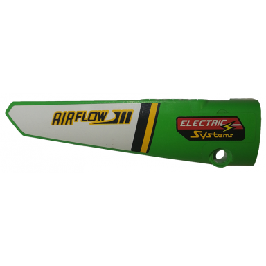 bright green technic panel fairing 5 long smooth side a with airflow and electric systems pattern sticker - set 42039