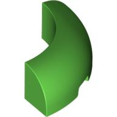 bright green brick round corner 3 x 3 without studs