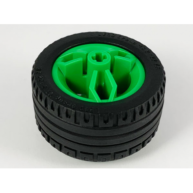 bright green wheel 30.4mm d x 20mm with center axle holes motorcycle with black tire 43.2 x 22 zr 66155 44309