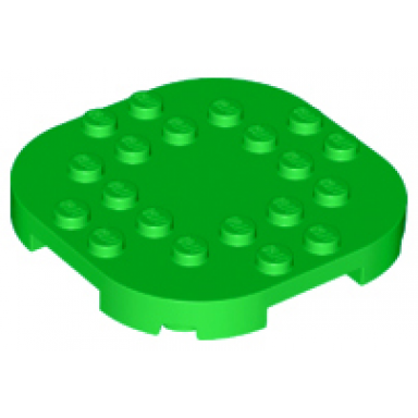 bright green plate modified 6 x 6 with rounded corners and 4 feet