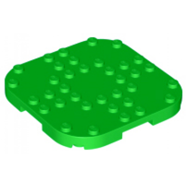 bright green plate modified 8 x 8 with rounded corners and 4 feet