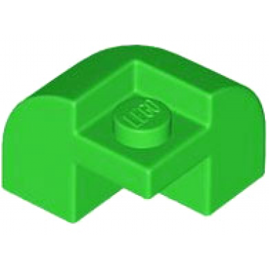 bright green slope curved 2 x 2 x 1 1 3 corner round with recessed stud