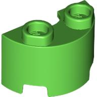 bright green cylinder half 1 x 2 x 1