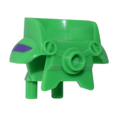 bright green minifigure armor space with shoulder protection with purple stripe pattern