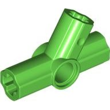 bright green technic axle and pin connector angled triple - 60 120 180 degrees