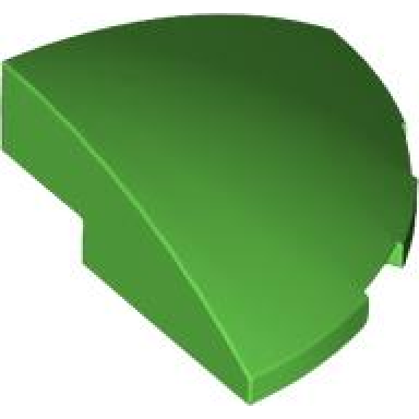 bright green slope curved 3 x 3 corner round