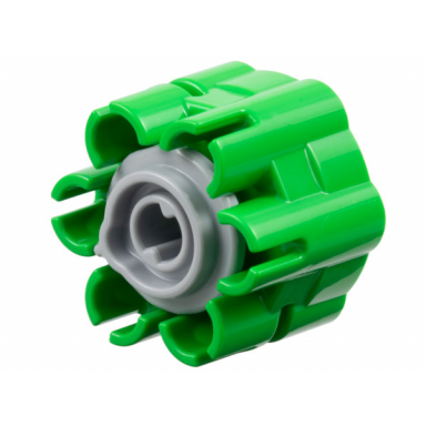 bright green projectile launcher part rapid shooter six barrel - rounded barrels with light bluish gray trigger 77257 77258