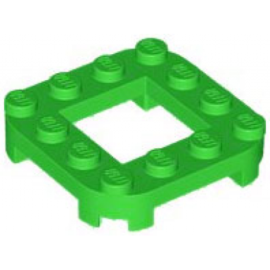 bright green plate modified 4 x 4 with rounded corners 4 feet and 2 x 2 cutout