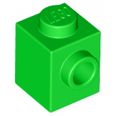 bright green brick modified 1 x 1 with stud on side