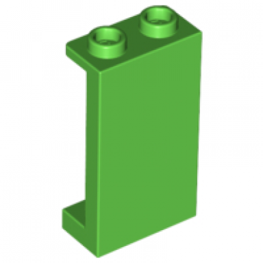 bright green panel 1 x 2 x 3 with side supports - hollow studs