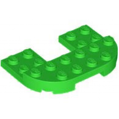 bright green plate round 4 x 6 x 2 3 raised 2 x 6 and 2 x 2 cutout