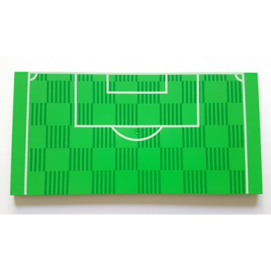 bright green tile 8 x 16 with bottom tubes textured surface with soccer football pitch goal box and penalty area pattern