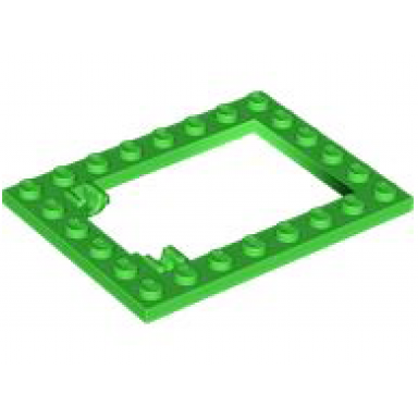 bright green plate modified 6 x 8 trap door frame horizontal long pin holders
