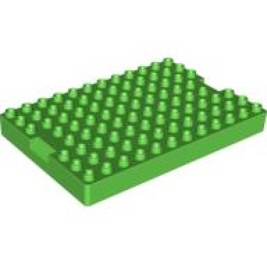 bright green duplo brick 8 x 12 with 1 x 2 indentations on ends container top