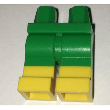 bright green hips and legs with molded yellow lower legs boots pattern