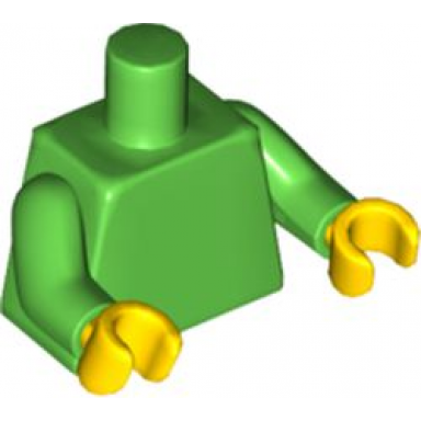 bright green torso plain bright green arms yellow hands