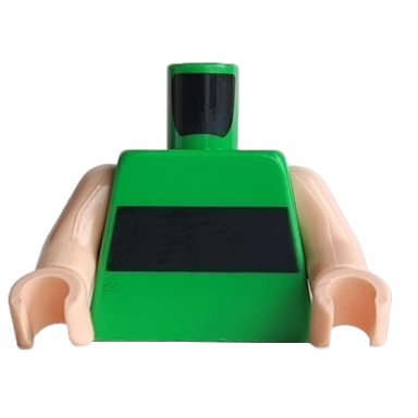 bright green torso horizontal black stripe pattern light nougat arms light nougat hands