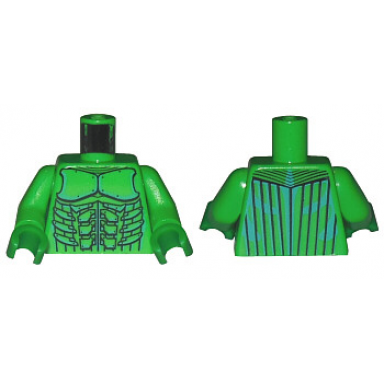 bright green torso spider-man green goblin pattern bright green arms green hands