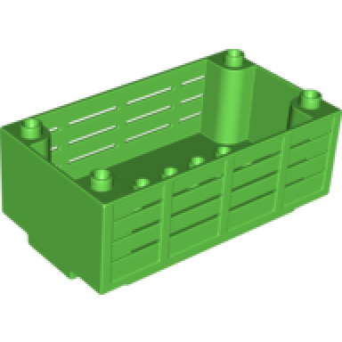 bright green duplo container box 4 1 2 x 8 with studs on corners