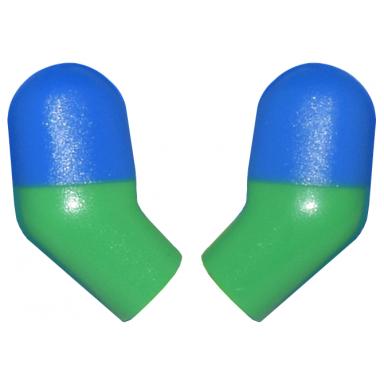 bright green arm matching left and right pair with molded blue short sleeves pattern