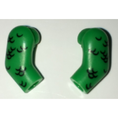 bright green arm matching left and right pair with black scales pattern