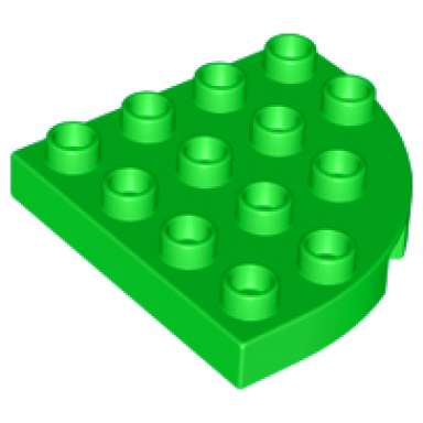 bright green duplo plate round corner 4 x 4