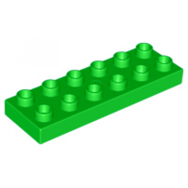 bright green duplo plate 2 x 6