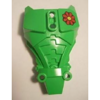 bright green hero factory full torso armor with red and yellow flower pattern joker