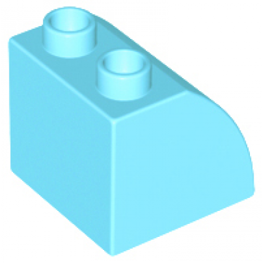 medium azure duplo brick 2 x 2 x 1 1 2 slope curved