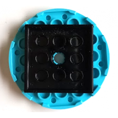 medium azure turntable 6 x 6 x 2 3 with black square base free-spinning 11213 61485
