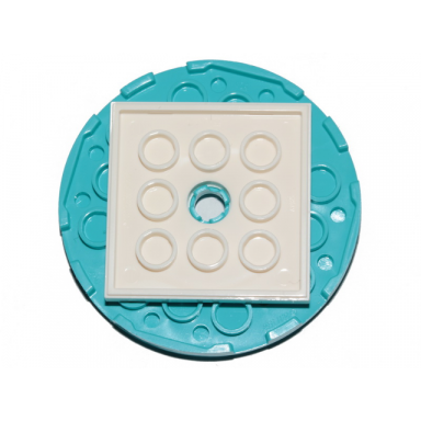 medium azure turntable 6 x 6 x 2 3 with white square base free-spinning 11213 61485