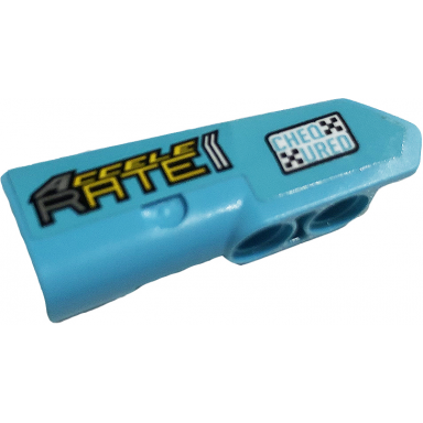 medium azure technic panel fairing 22 very small smooth side a with accelerate and chequred pattern sticker - set 42059