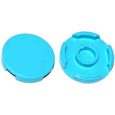 medium azure tile round 2 x 2 with bottom stud holder